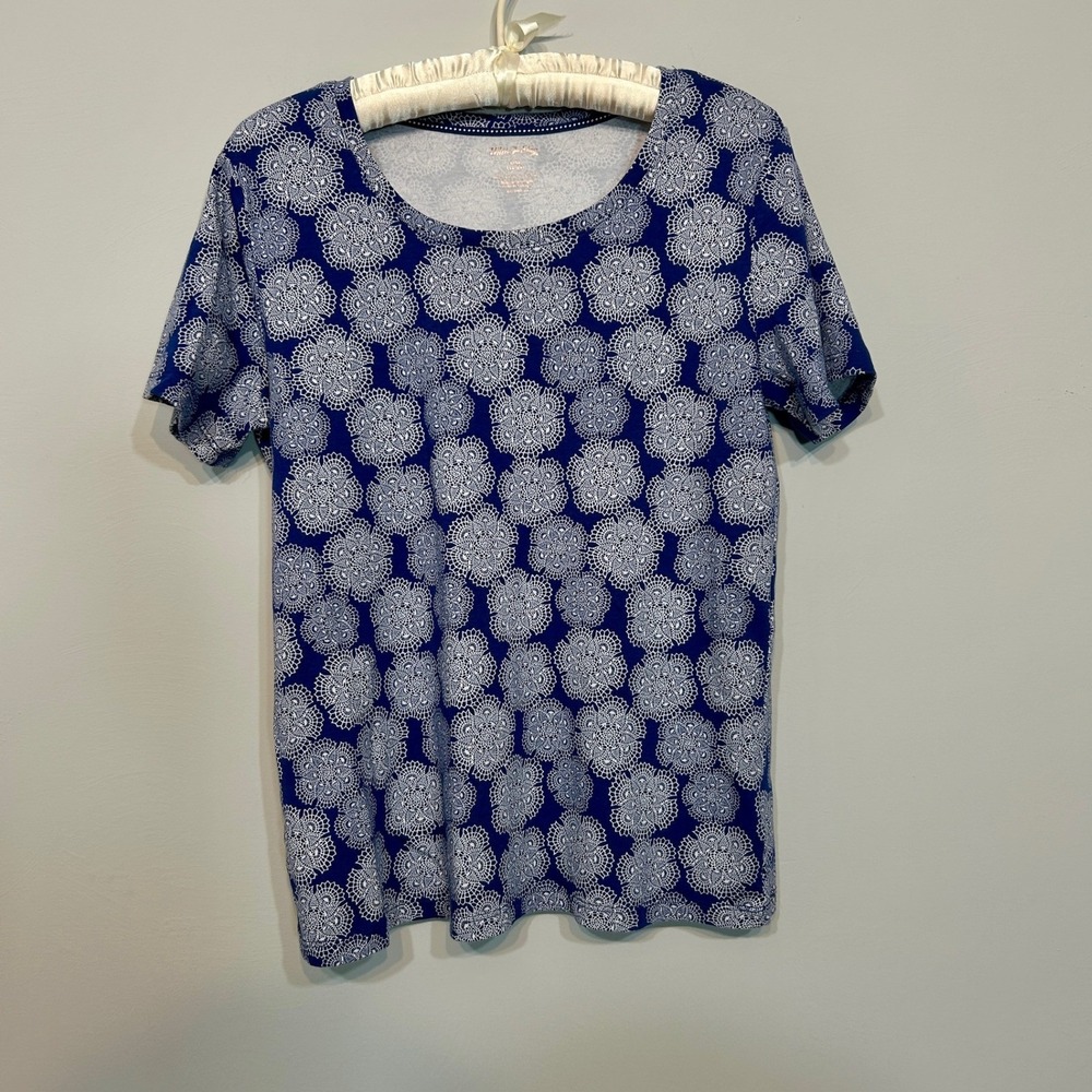 White Stag Medallion Tee Female Large Blue White Short‎ Sleeve Cotton WL31100P